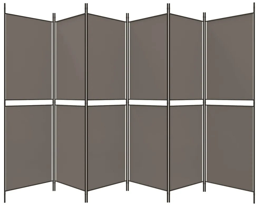 vidaXL Διαχωριστικό Δωματίου με 6 Πάνελ Ανθρακί 300x180 εκ. από Ύφασμα