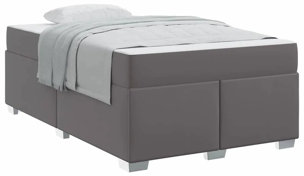 vidaXL Σκελετός Κρεβατιού Γκρι 120 x 190 cm Τεχνητό δέρμα