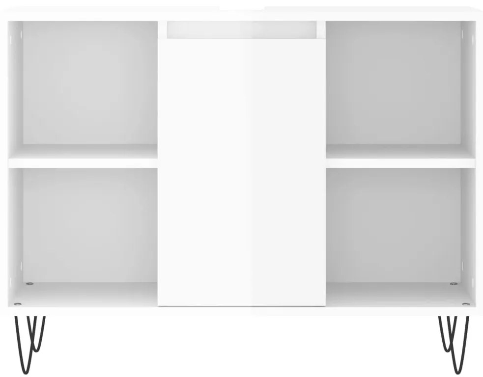 vidaXL Ντουλάπι Μπάνιου Γυαλ. Λευκό 80 x 33 x 60 εκ. από Επεξεργ. Ξύλο