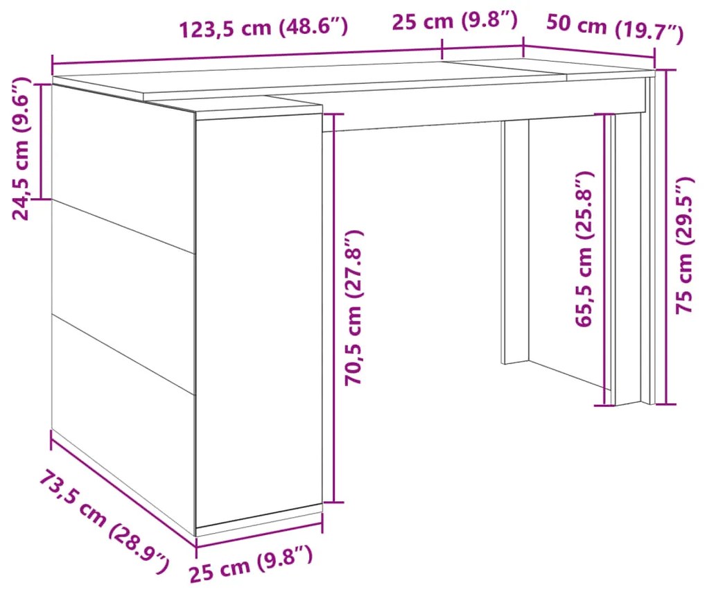 ΓΡΑΦΕΙΟ ΚΑΦΕ ΔΡΥΣ 123,5X73,5X75 ΕΚ. ΑΠΟ ΕΠΕΞΕΡΓΑΣΜΕΝΟ ΞΥΛΟ 847988