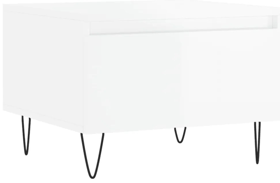 vidaXL Τραπεζάκια Σαλονιού 2 τεμ. Γυαλ. Λευκό 50x46x35 εκ. Επεξ. Ξύλο