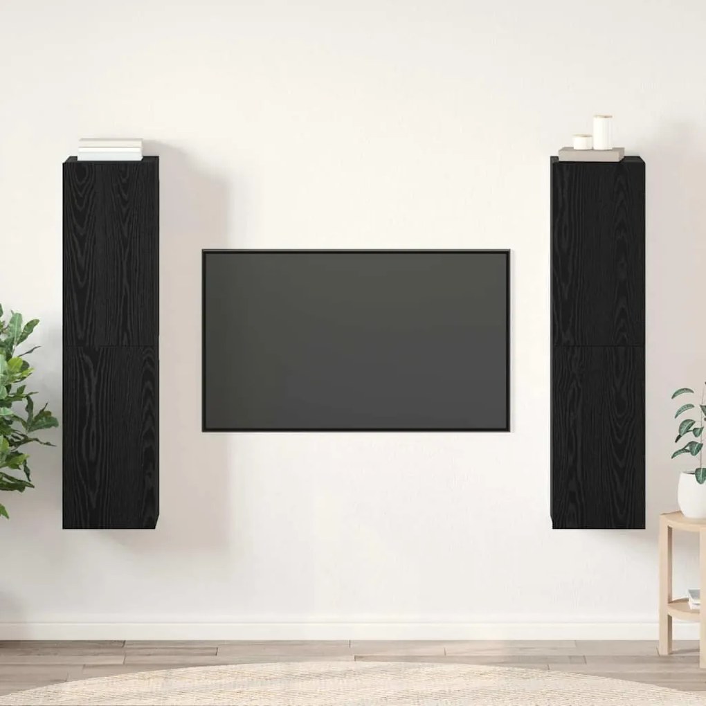 vidaXL Σετ επίπλου τηλεόρασης 4 pcs Μαύρη δρυς 30.5 x 30 x 60 εκ.