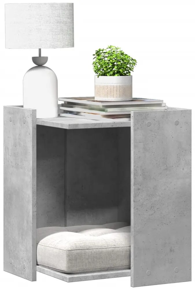 vidaXL Τουαλέτα Γάτας Περίφραξη Γκρι Σκυρ. 42x42x51εκ Επεξεργασμ. Ξύλο