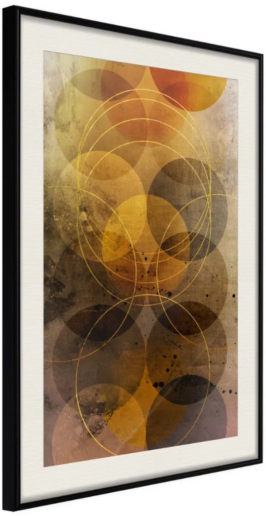 Αφίσα - Golden Circles - 30x45 - Μαύρο - Με πασπαρτού