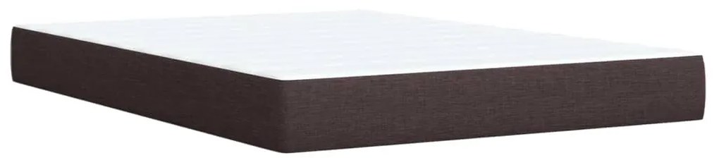 Κρεβάτι Boxspring με Στρώμα Σκούρο Καφέ 140x200 εκ Υφασμάτινο - Καφέ