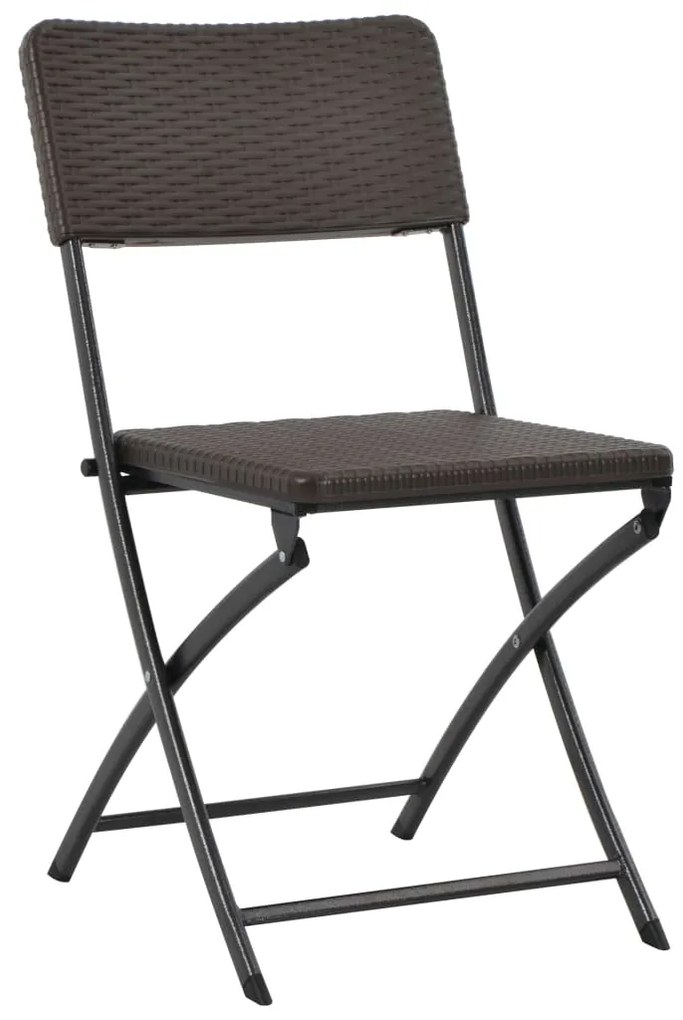 vidaXL Καρέκλες Κήπου Πτυσσόμενες 4 τεμ. Καφέ από HDPE / Ατσάλι