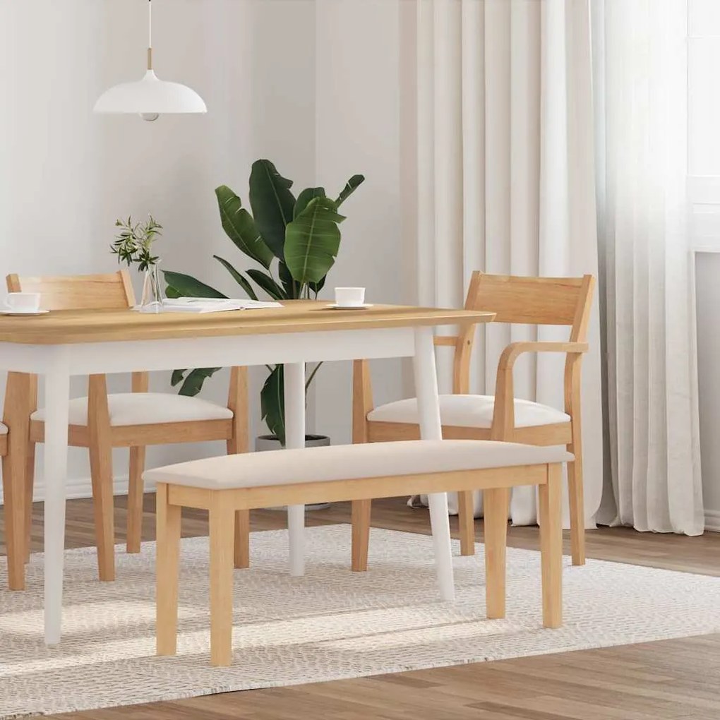 Πάγκος vidaXL 110 cm μασίφ ξύλο καουτσούκ