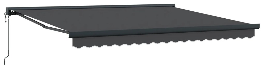 vidaXL Ανασυρόμενη τέντα πορτοκαλί και λευκή 350x250 εκ.