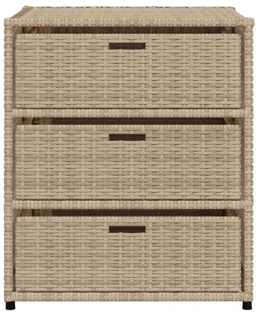 vidaXL Ντουλάπι Αποθήκευσης Κήπου Beige 55x59x69 εκ. Συνθετικό Ρατάν