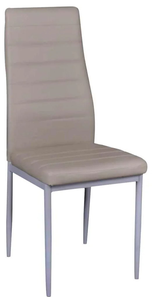 Καρέκλα Jetta-I Βαφή Γκρι/PVC Cappuccino Συσκ.4τμχ 40x50x95cm