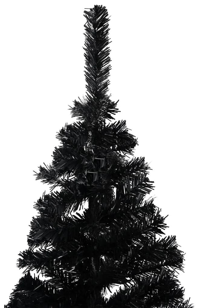 vidaXL Χριστουγεν. Δέντρο Προφωτισμένο Τεχνητό Μπάλες Μαύρο 150εκ