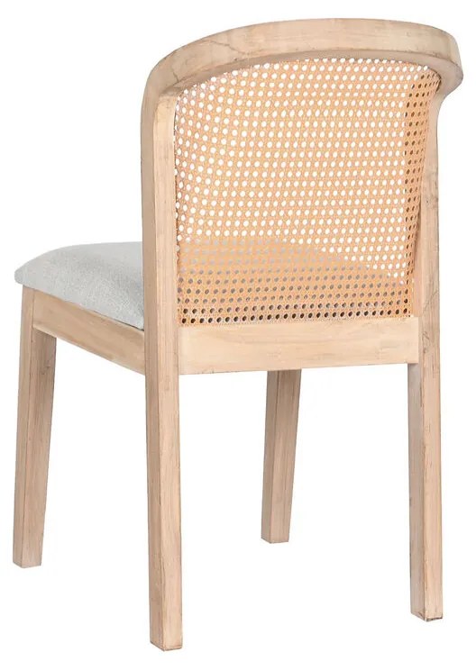 Καρέκλα Τραπεζαρίας DKD Home Decor Έλατο πολυεστέρας Ανοιχτό Γκρι (46 x 61 x 86 cm)