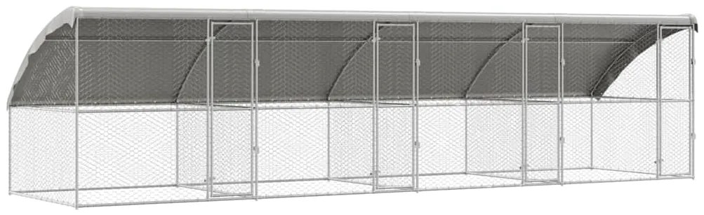 vidaXL Κλουβί Σκύλου με αποθήκευση 4 pcs Ασημί 8 x 2 x 2 m Ατσάλι