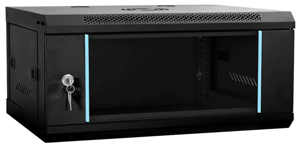 vidaXL Ντουλάπα δικτύου με αποθήκευση Μαύρο 60 x 35 x 28 εκ Ατσάλι