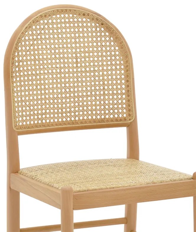 ΚΑΡΕΚΛΑ ALESSIA PAKOWORLD ΞΥΛΟ ΟΞΙΑΣ-RATTAN ΦΥΣΙΚΟ 43X40X89ΕΚ