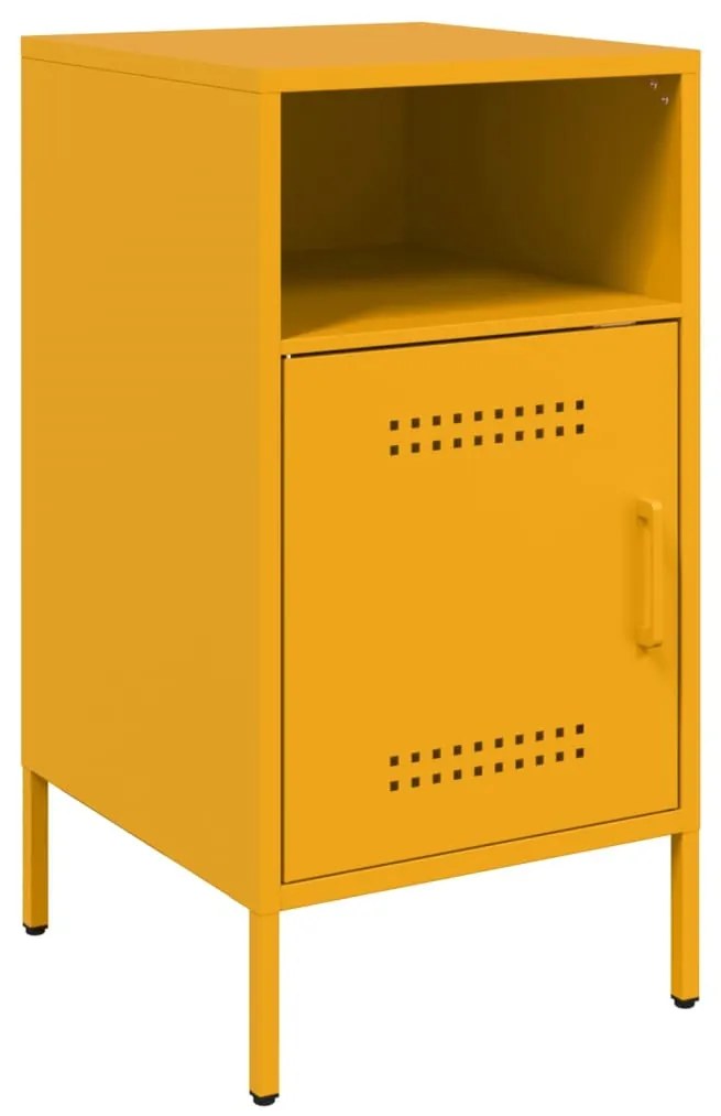 vidaXL Κομοδίνα 2 τεμ. Μουσταρδί 36 x 39 x 68 εκ. από Χάλυβα