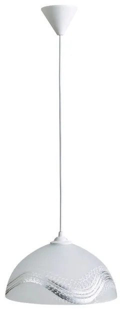 Κρεμαστό Φωτιστικό Οροφής 1xΕ27 Γυαλί Φ30cm Arkolight-Ρ401-1/30-Λευκό-Χρυσό Ρ401-1/30