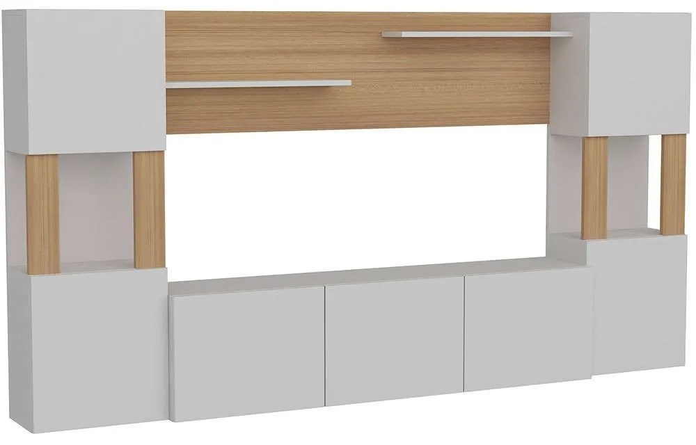 Σύνθεση Τηλεόρασης Lore 788DEC3094 160x31,5x125cm White-Teak
