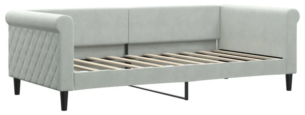 vidaXL Καναπές Κρεβάτι Συρόμενος Αν. Γκρι 90x190 εκ Βελούδο &amp; Συρτάρια