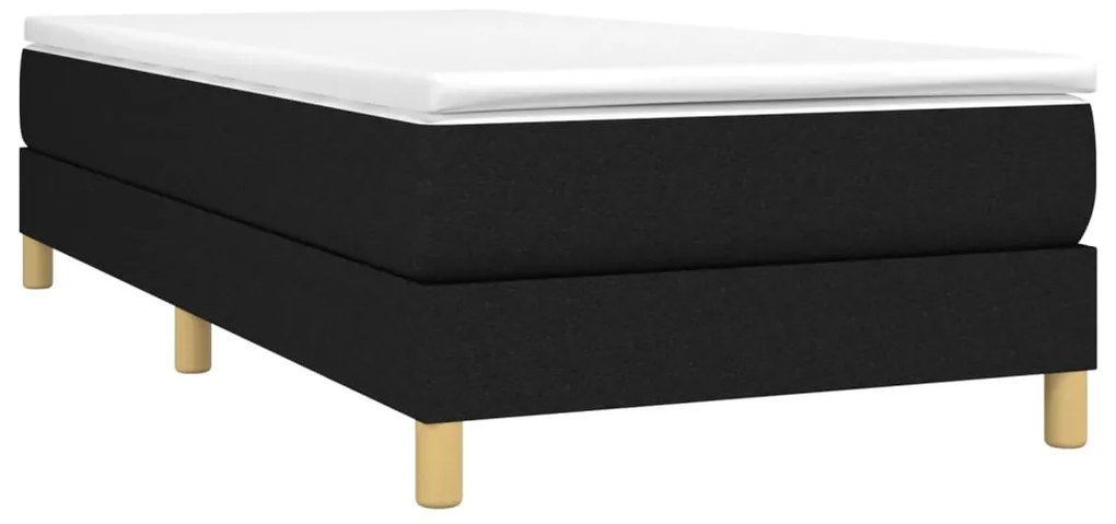 vidaXL Κρεβάτι Boxspring με Στρώμα Μαύρο 80 x 200 εκ. Υφασμάτινο