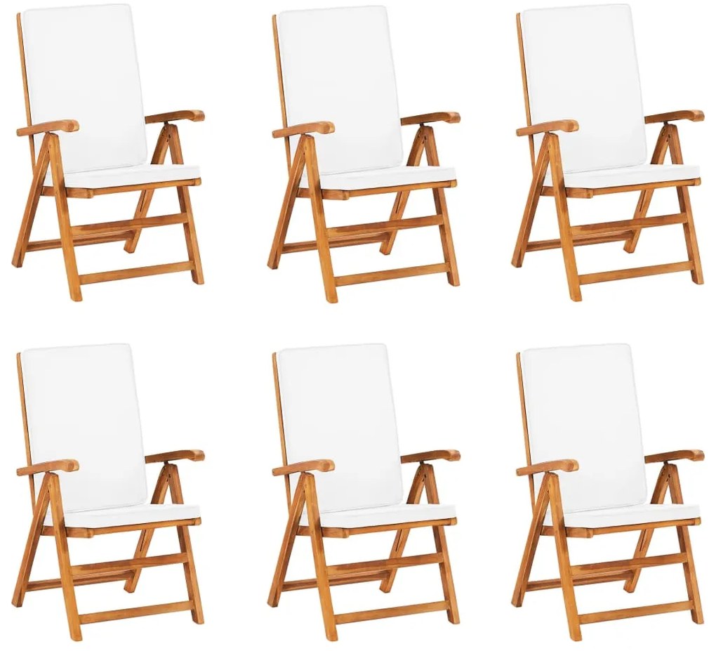 vidaXL Σετ Τραπεζαρίας Κήπου 7 Τεμ. από Μασίφ Ξύλο Teak με Μαξιλάρια