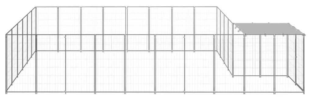 vidaXL Σπιτάκι Σκύλου Ασημί 15,73 μ² Ατσάλινο
