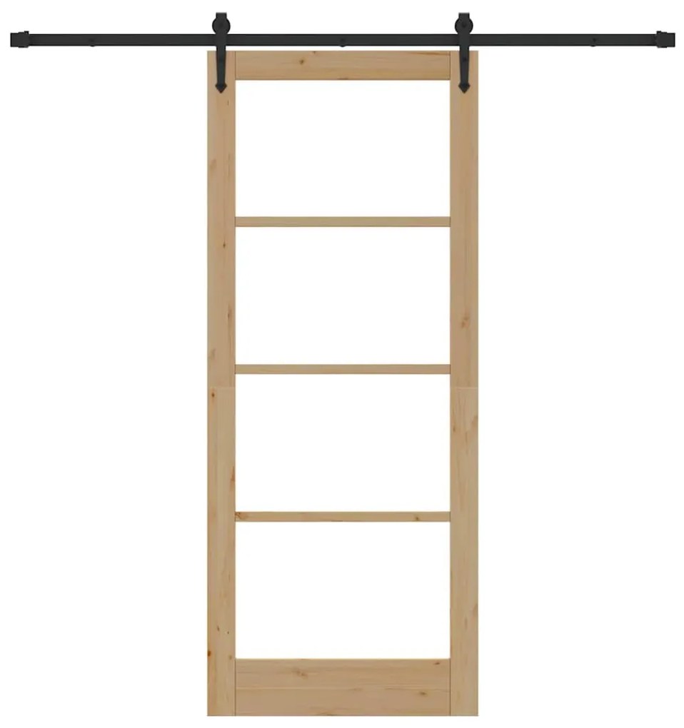 vidaXL Συρόμενη Πόρτα ORKDAL Καφέ 86 x 211 cm Ξύλο και μέταλλο