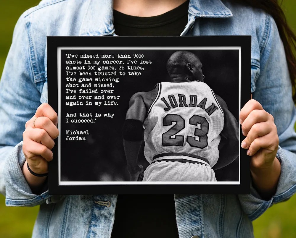 Ξύλινο Κάδρο Michael Jordan Quote 30X40cm SNK38