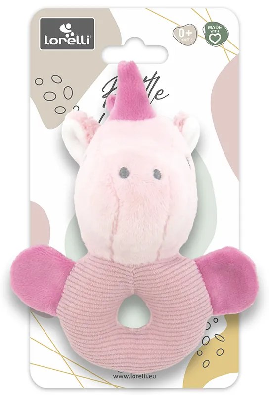 Λούτρινη Κουδουνίστρα Unicorn Pink Natural 10191330007 Lorelli