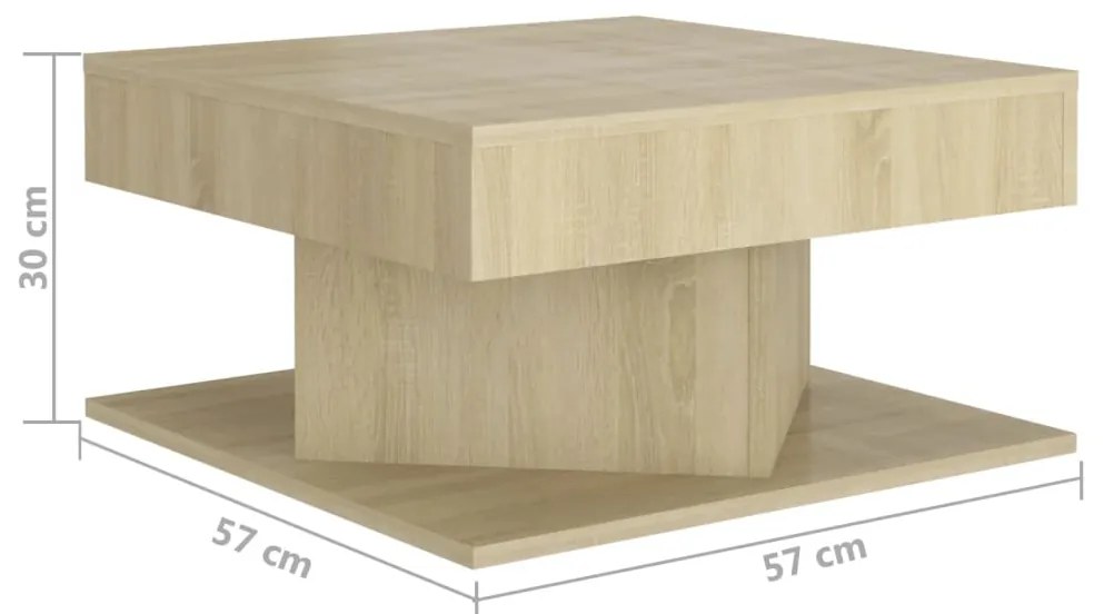 vidaXL Τραπεζάκι Σαλονιού Sonoma Δρυς 57 x 57 x 30 εκ. από Επεξ. Ξύλο