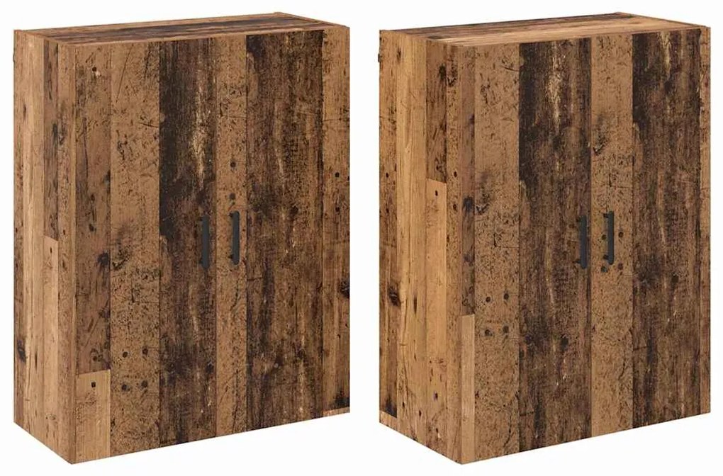 vidaXL Ντουλάπια Τοίχου 2 pcs Παλαιό ξύλο 69.5 x 34 x 90 εκ.