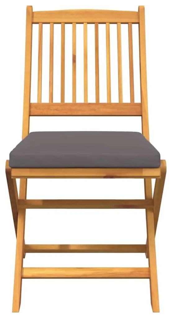 vidaXL Πτυσσόμενη Καρέκλα με μαξιλάρι 4 pcs Γκρι 49 x 57.5 x 92εκ