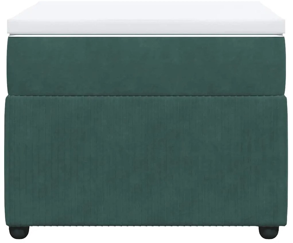 vidaXL Κρεβάτι Boxspring με Στρώμα Σκούρο Πράσινο 100x200εκ. Βελούδινο