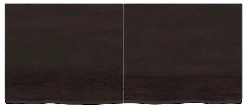 vidaXL Ράφι Τοίχου Σκούρο Καφέ 140x60x(2-4) εκ. Επεξ. Μασίφ Ξύλο Δρυός