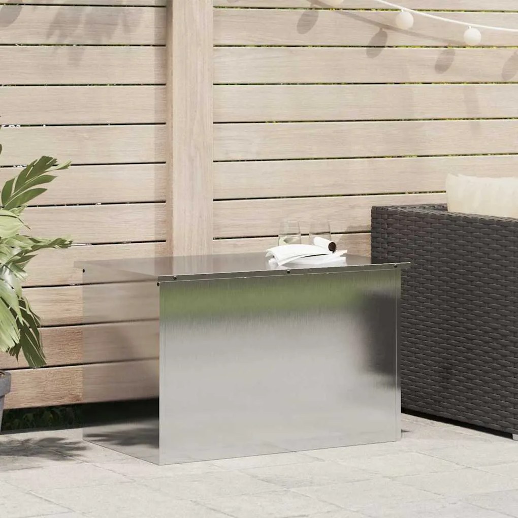 Κουτί αποθήκευσης εξωτερικών χώρων Ασημί 80 x 50,5 x 50 εκ.