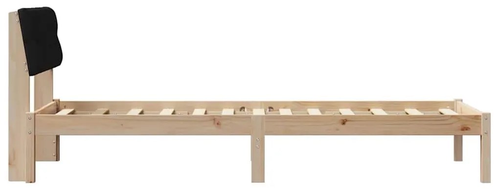 vidaXL Σκελετός Κρεβατιού Καφέ και μαύρο 80 x 200 cm Μασίφ ξύλο πεύκου