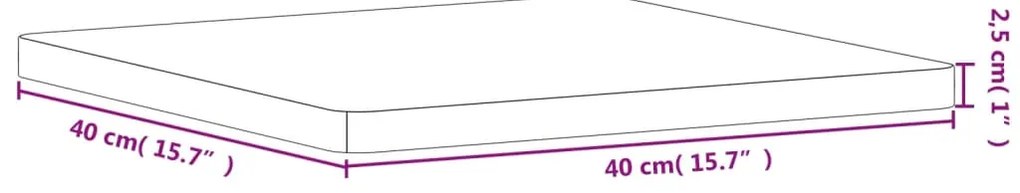 vidaXL Επιφάνεια Τραπεζιού Τετράγωνη 40x40x2,5 εκ. Μασίφ Ξύλο Οξιάς