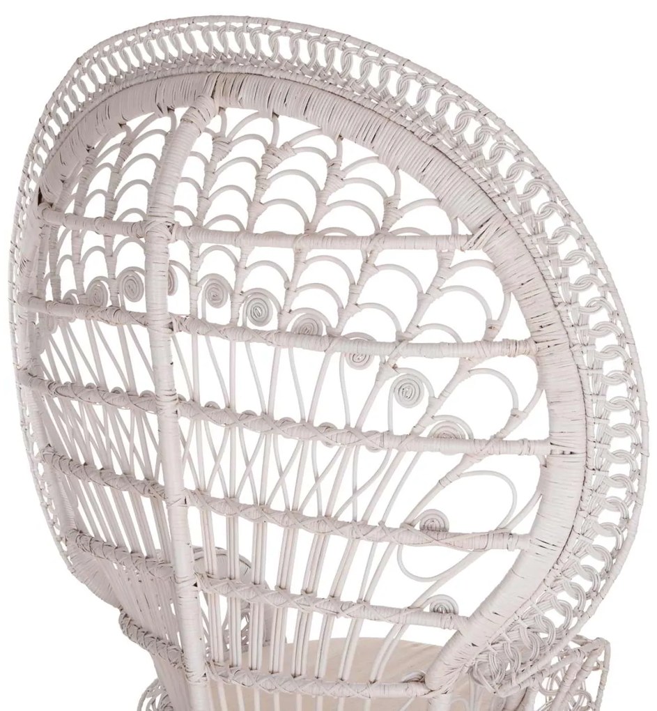 ΠΟΛΥΘΡΟΝΑ ROYAL PEACOCK HM9342.02 RATTAN ΣΕ ΛΕΥΚΟ-ΜΑΞΙΛΑΡΙ ΛΕΥΚΟ 114x72x150Yεκ.