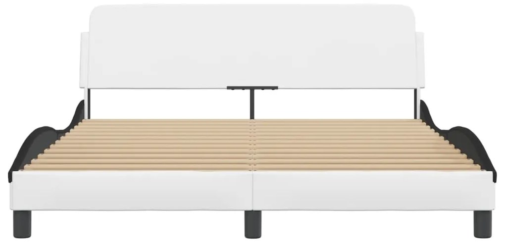 vidaXL Πλαίσιο Κρεβατιού Dover Λευκό/Μαύρο 160x200εκ Συνθ. Δέρμα