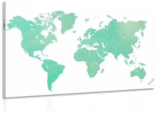 Εικόνα παγκόσμιου χάρτη σε πράσινη απόχρωση - 120x80