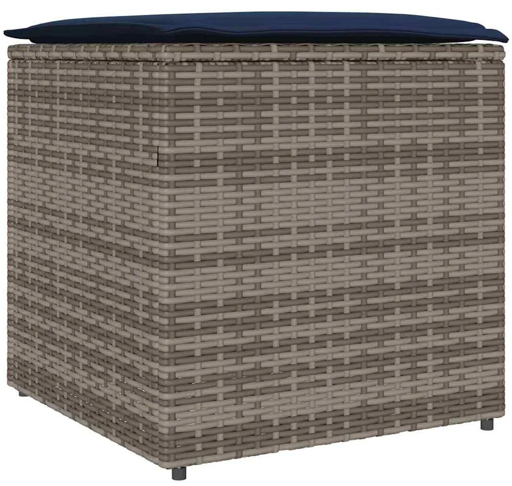 vidaXL Κουτί Μαξιλαριών Γκρι 50 x 50 x 50 cm συνθετικό ρατάν