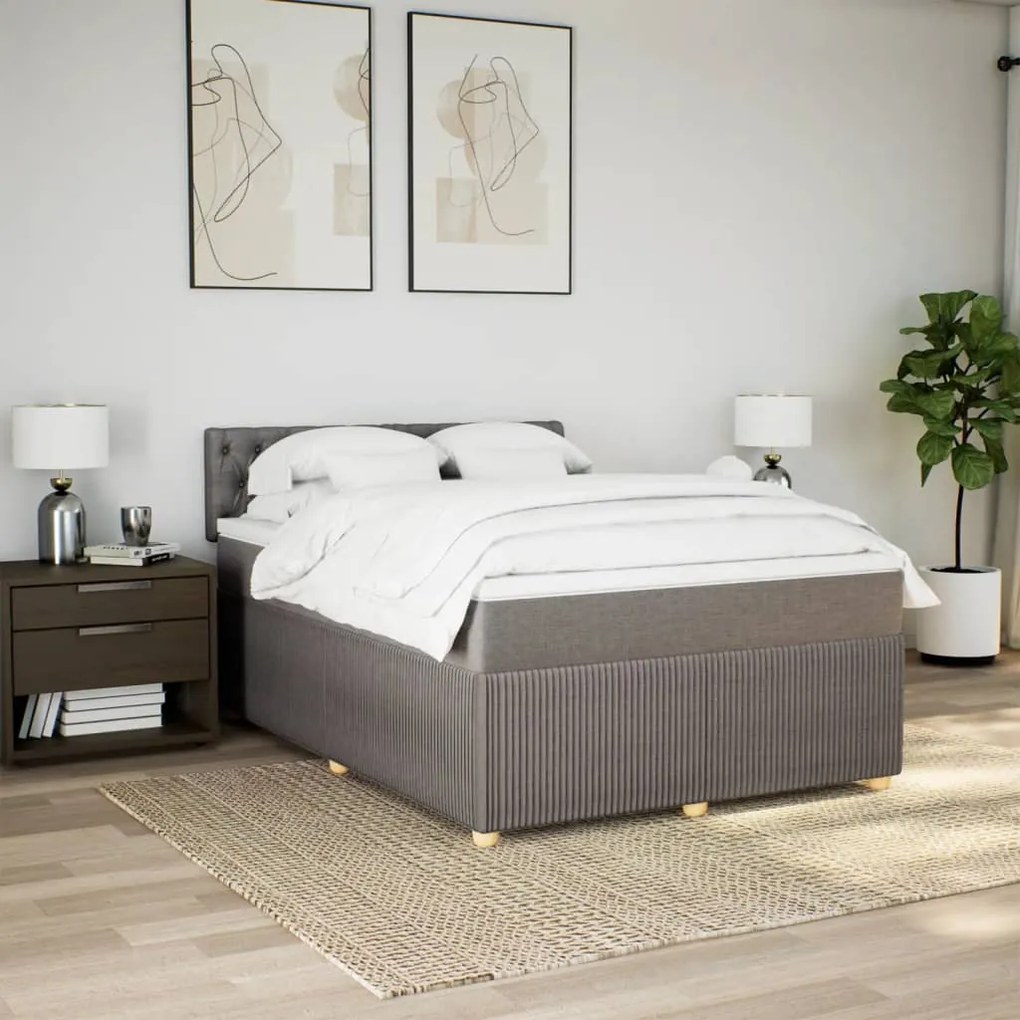 ΚΡΕΒΑΤΙ BOXSPRING ΜΕ ΣΤΡΩΜΑ TAUPE 160X200 ΕΚ. ΥΦΑΣΜΑΤΙΝΟ 3289818