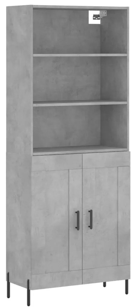 vidaXL Ντουλάπι Γκρι Σκυροδέματος 69,5x34x180 εκ. Επεξεργασμένο Ξύλο