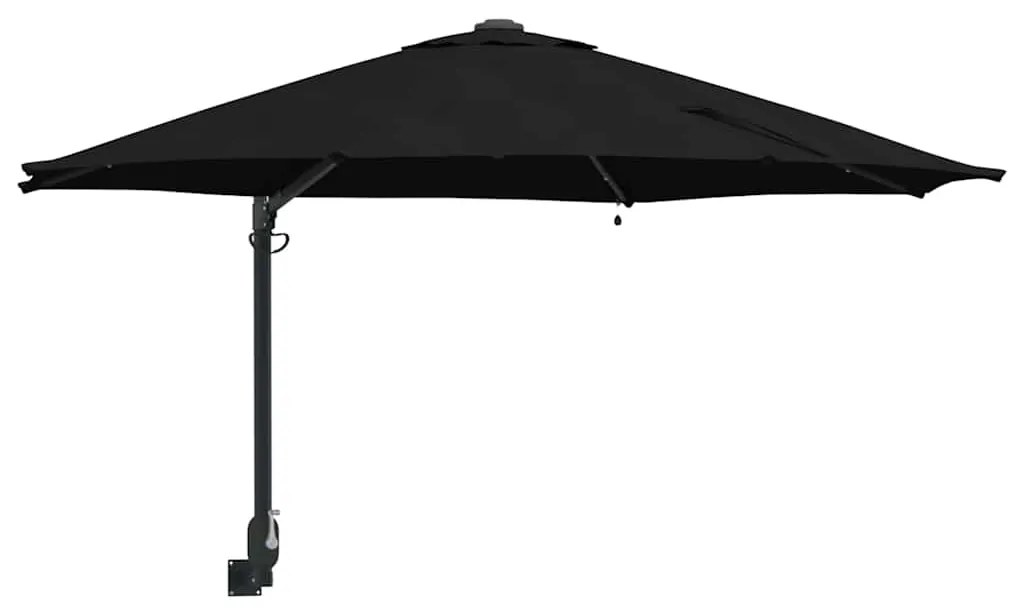 vidaXL Ομπρέλα Κήπου Μαύρο 248 x 248 x 148 εκ. Πολυεστέρας, Χάλυβας