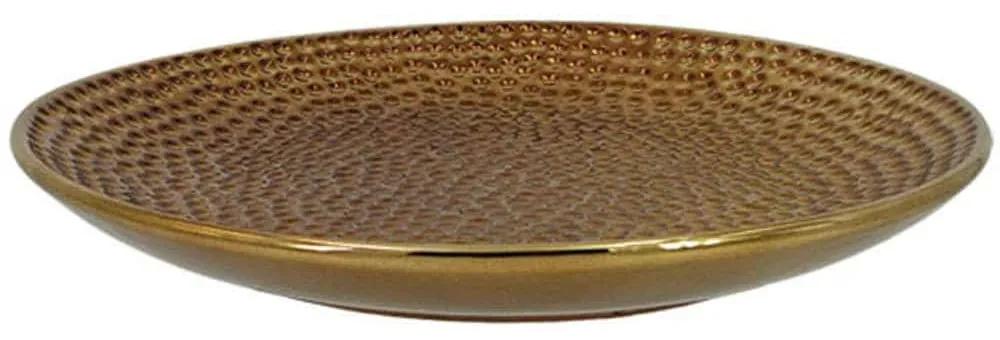 Διακοσμητική Πιατέλα Σφυρήλατη 15-00-22935 Φ30x4cm Bronze Marhome Κεραμικό