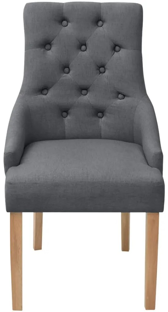 vidaXL Καρέκλες Τραπεζαρίας 2 τεμ. Σκούρο Γκρι Υφασμάτινες