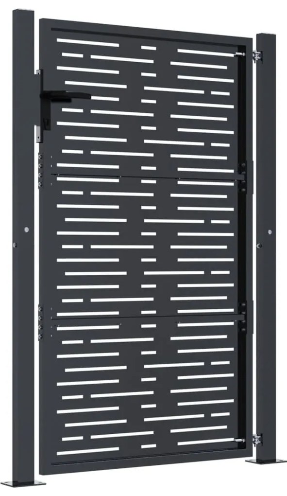 vidaXL Πόρτα Κήπου Ανθρακί 100x150 εκ. Ατσάλινο Τετράγωνο Σχέδιο