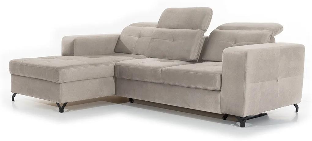 Γωνιακός καναπές Κρεβάτι BELAVIO Mini, με αποθηκευτικό χώρο, γκρί ανοιχτό 266x107x174cm-Αριστερή γωνία-BOG9034