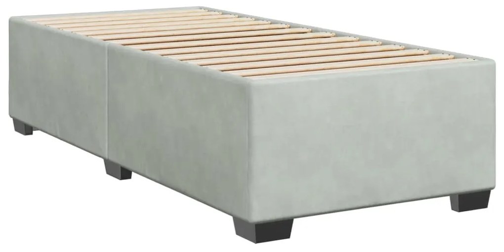 vidaXL Κρεβάτι Boxspring με Στρώμα Ανοιχτό Γκρι 80x200 εκ. Βελούδινο