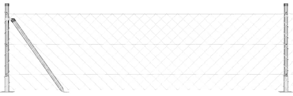 vidaXL Φράκτης από αλυσίδα με στύλους Ασημί 10 x 0.4 μ Ατσάλι
